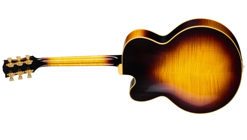 Trasera de la Gibson Custom 1957 L-5 CES Reissue, Vintage Starburst